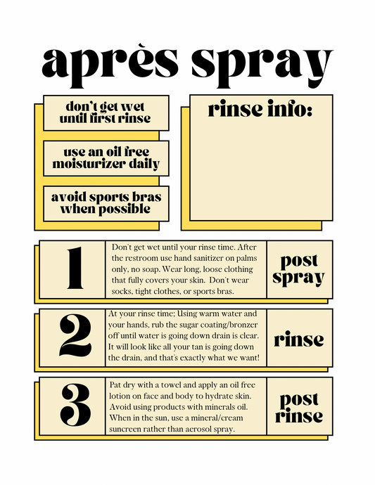 After Spray Tan Info Card - Free Download!